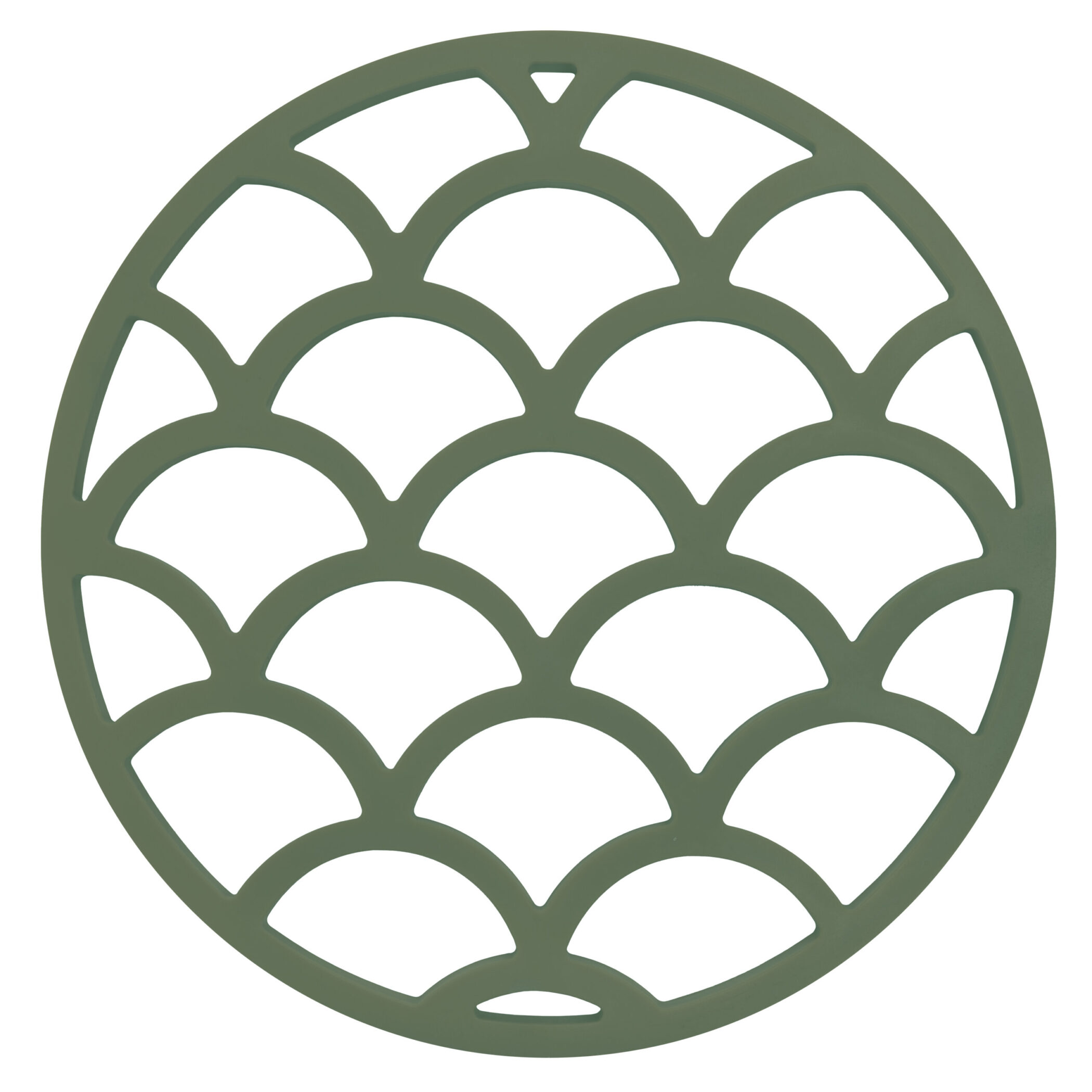 Krumble Pannenonderzetter - Schubben - Diameter 14 cm - Groen