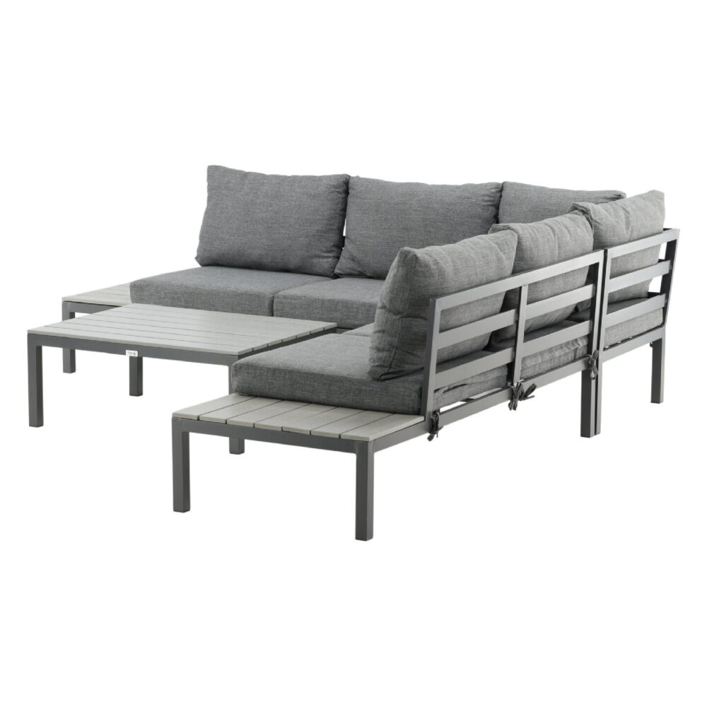 aluminium hoek loungeset donkergrijs afbeelding 2