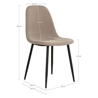 stone grijze gestoffeerde eetkamerstoelen set van 2 afbeelding 5