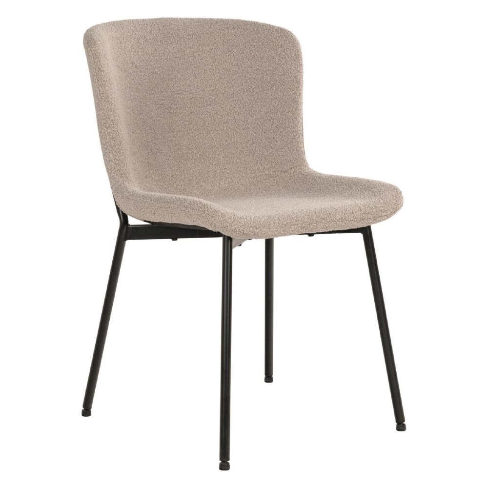Lano beige bouclé eetkamerstoelen set van 2 afbeelding 1