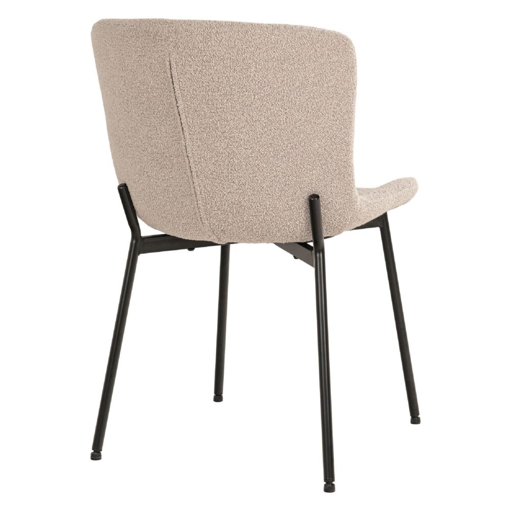 Lano beige bouclé eetkamerstoelen set van 2 afbeelding 4