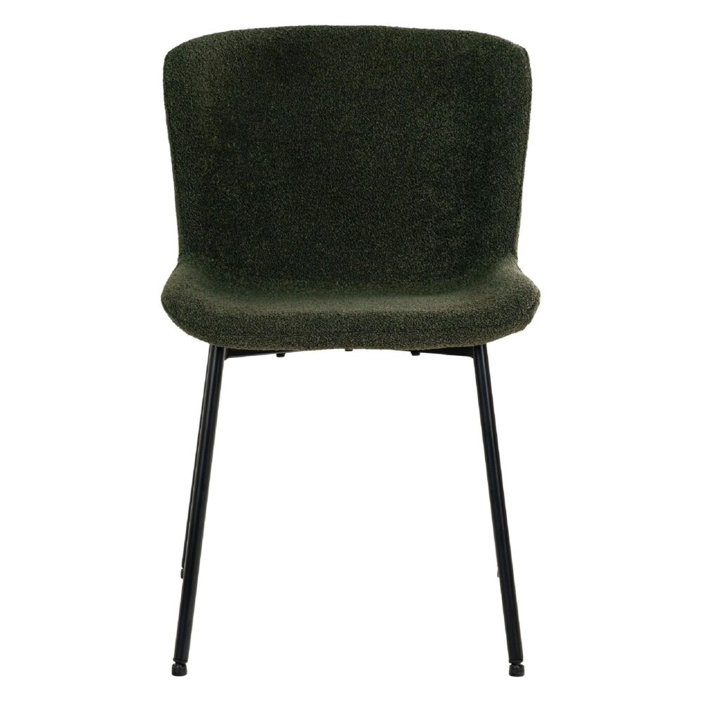 Lano donkergroene bouclé eetkamerstoelen set van 2 afbeelding 2