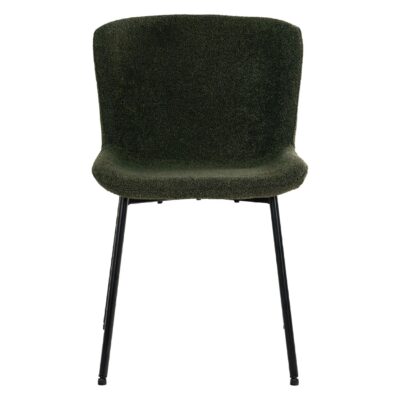 Lano donkergroene bouclé eetkamerstoelen set van 2 afbeelding 2