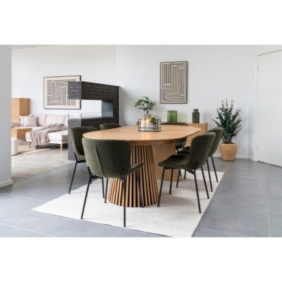 Lano donkergroene bouclé eetkamerstoelen set van 2 afbeelding 6