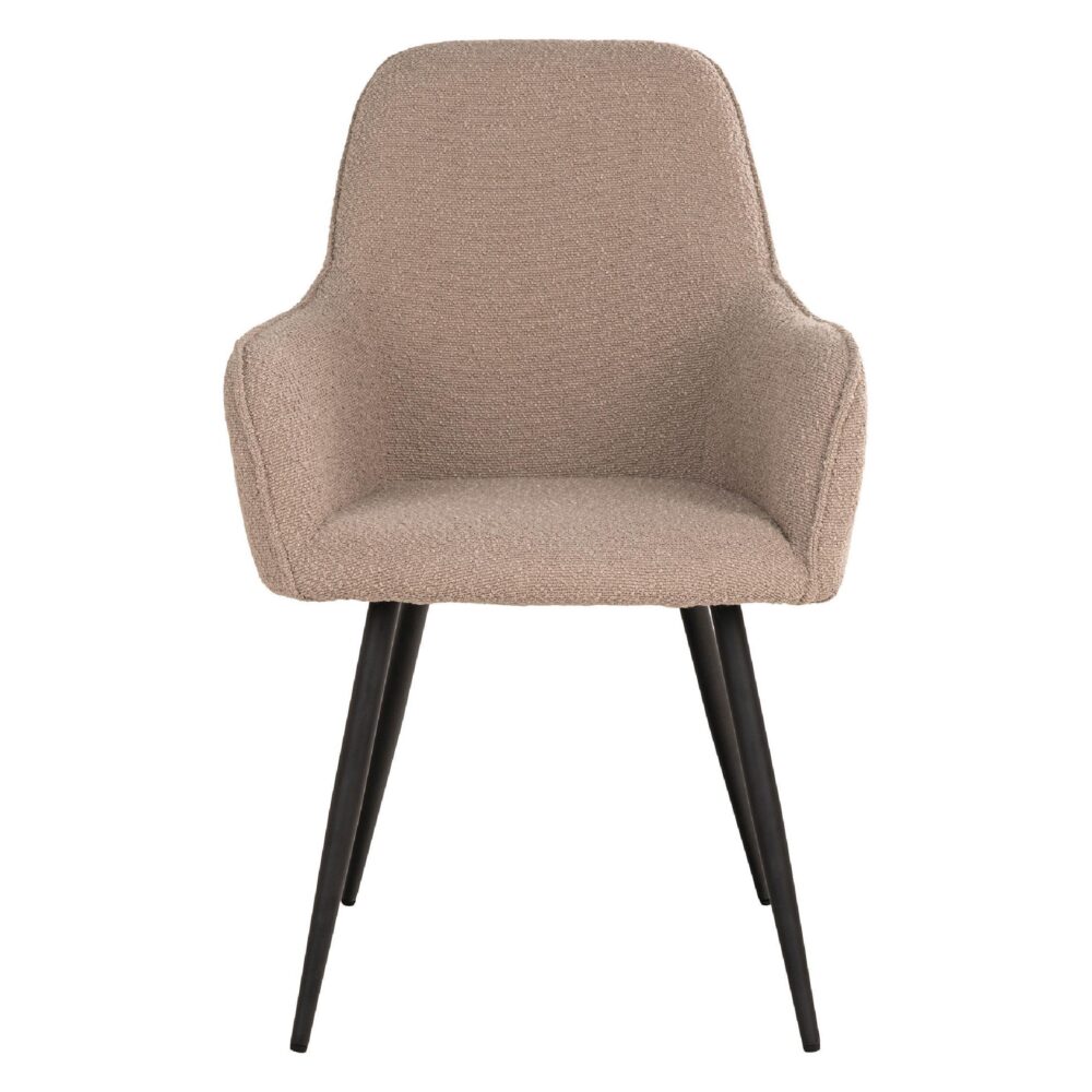 beige bouclé eetkamerstoelen set van 2 afbeelding 2