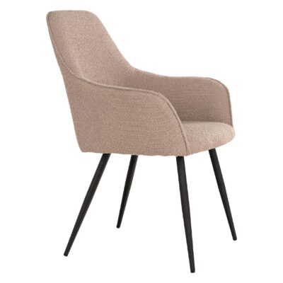 beige bouclé eetkamerstoelen set van 2 afbeelding 3