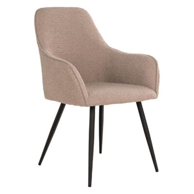 beige bouclé eetkamerstoelen set van 2 afbeelding 1