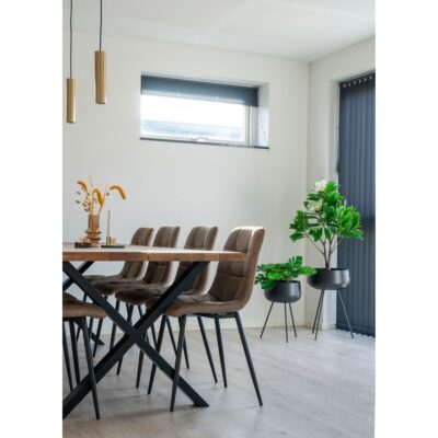 lichtbruine microvezel eetkamerstoelen Luka afbeelding 11