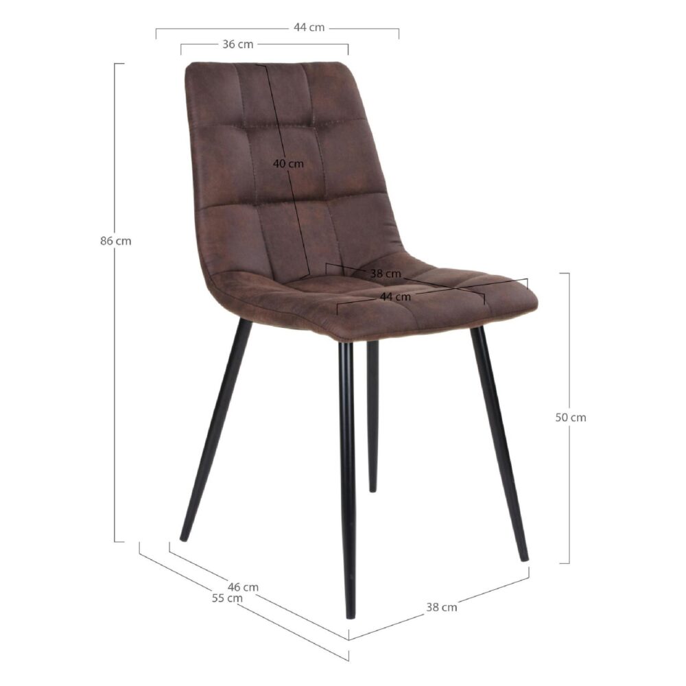 donkerbruine eetkamerstoel Luka set van 2 afbeelding 5