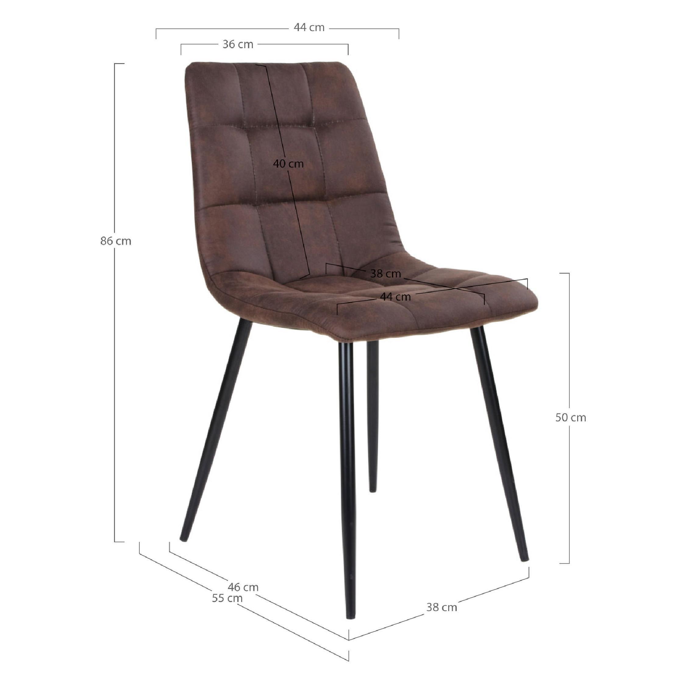 donkerbruine eetkamerstoel Luka set van 2 afbeelding 5
