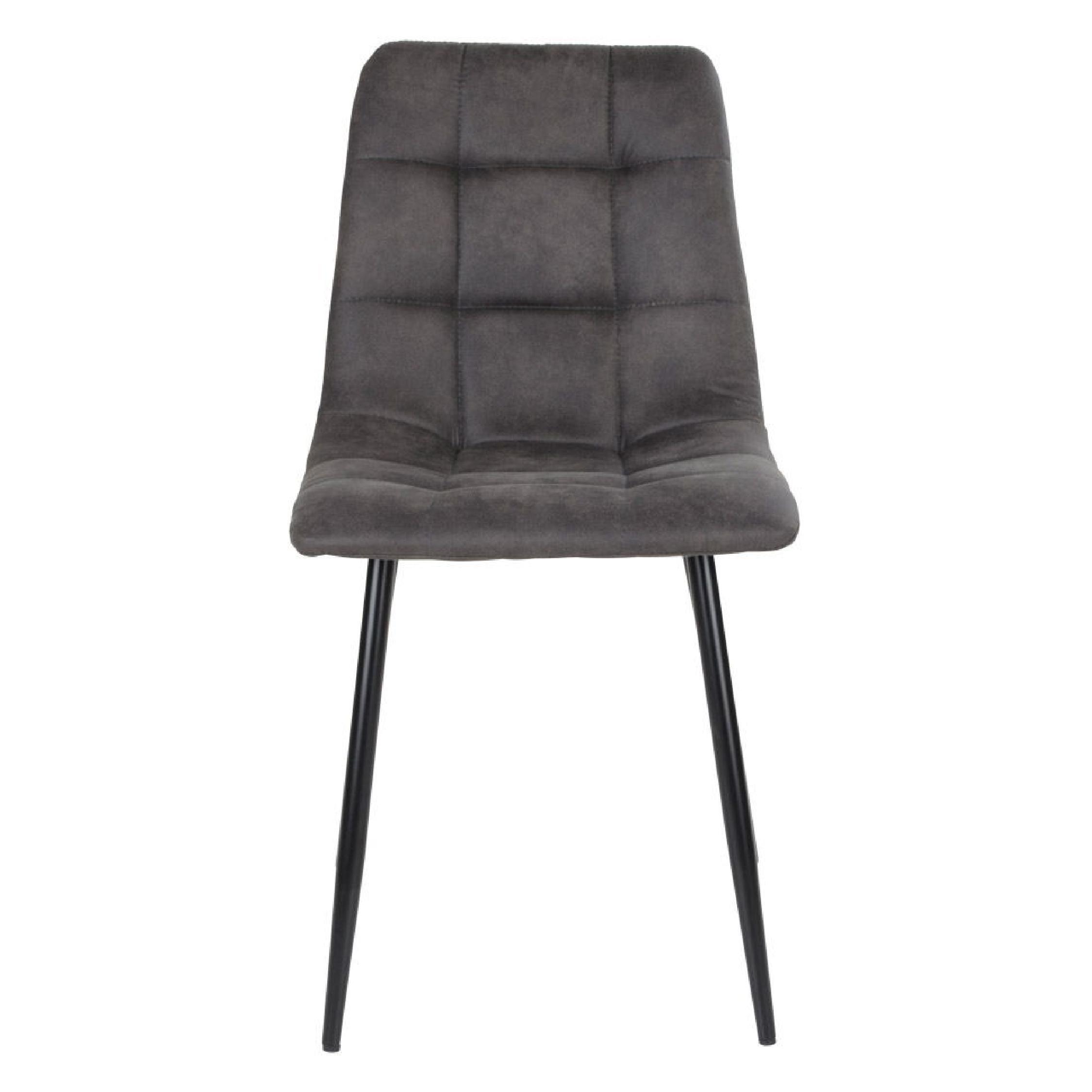 Luka grijze microfiber eetkamerstoelen set van 2 afbeelding 2