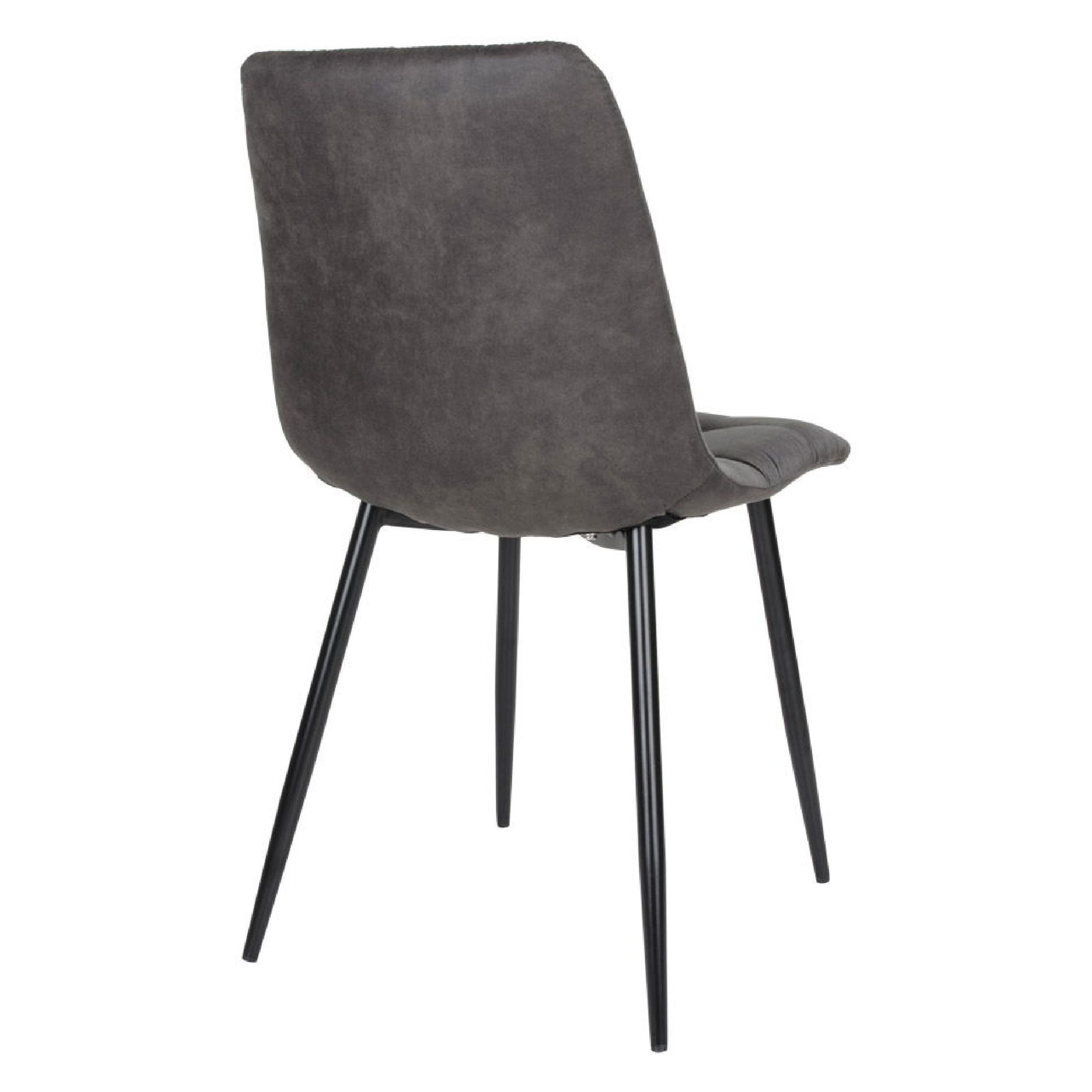 Luka grijze microfiber eetkamerstoelen set van 2 afbeelding 4