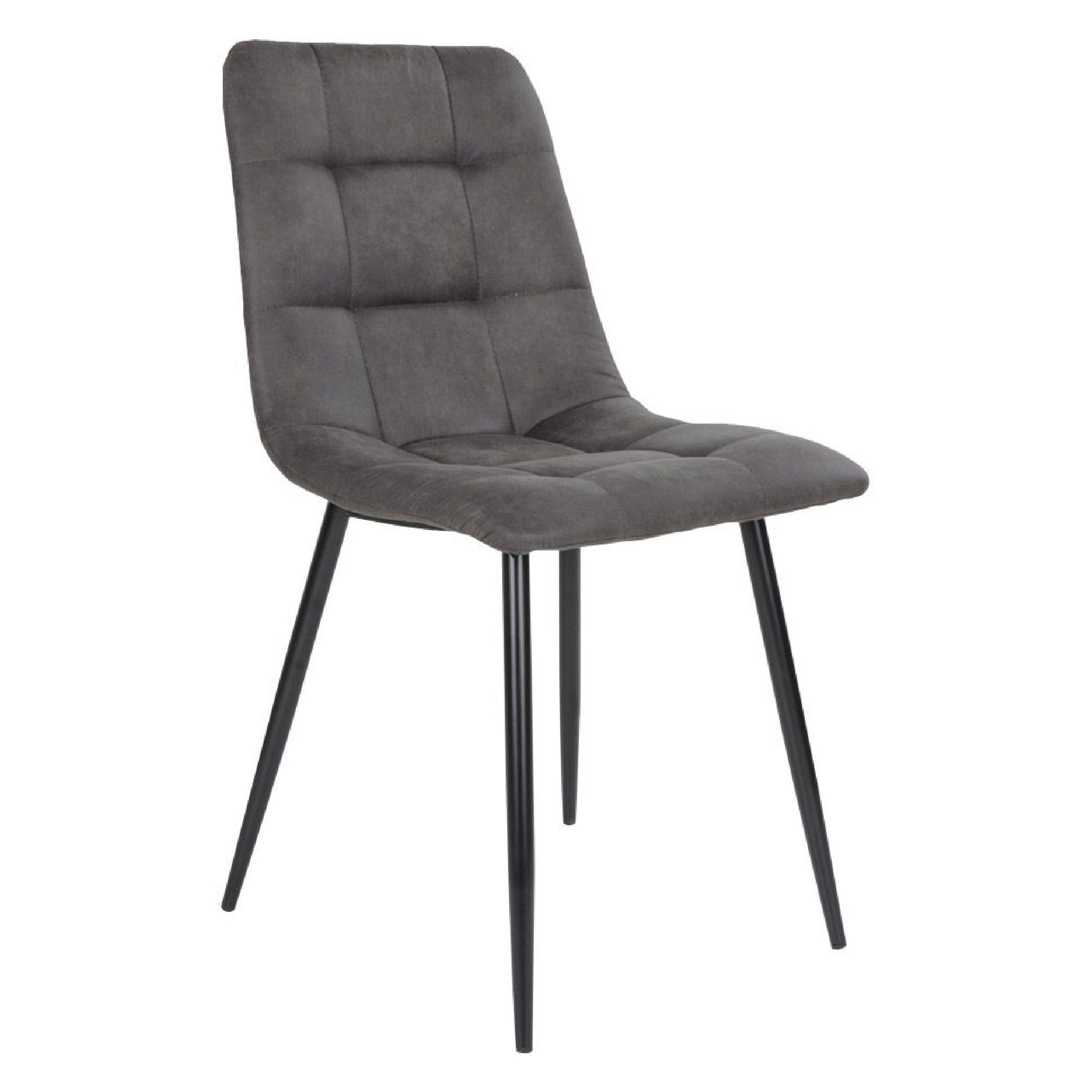 Luka grijze microfiber eetkamerstoelen set van 2 afbeelding 1