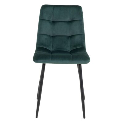 Luka velvet eetkamerstoel donkergroen afbeelding 2