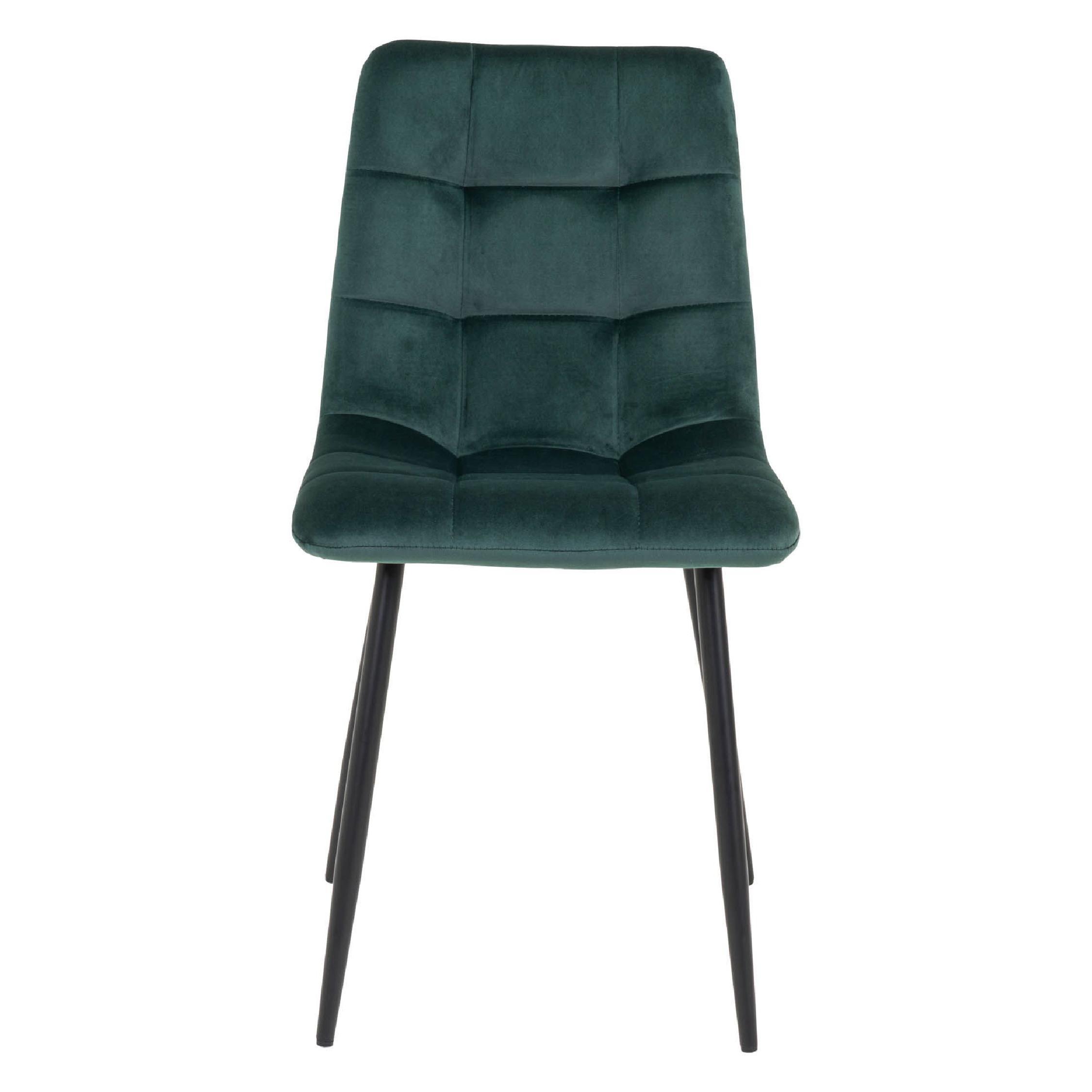Luka velvet eetkamerstoel donkergroen afbeelding 2
