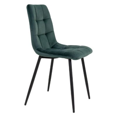 Luka velvet eetkamerstoel donkergroen afbeelding 3