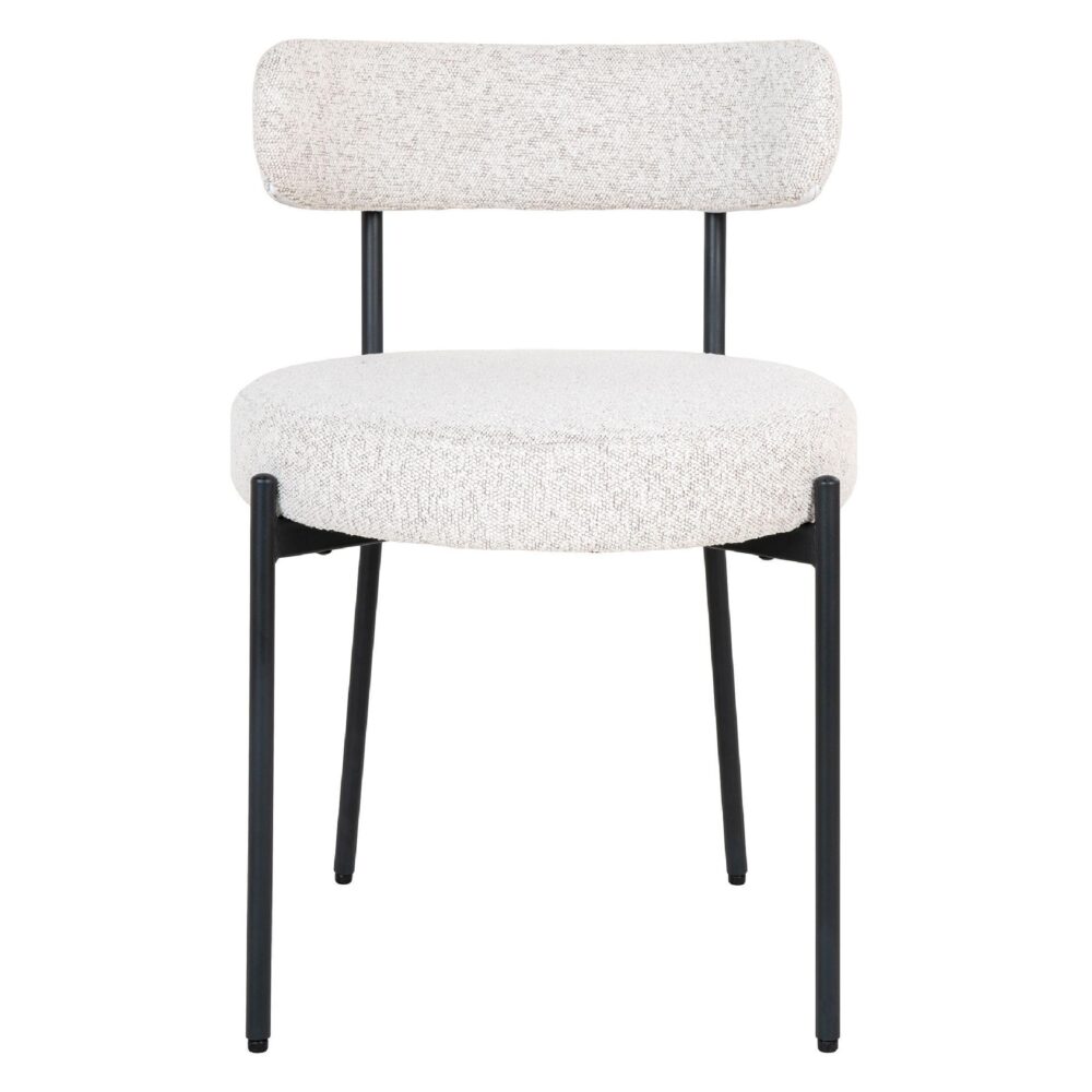 Jaro bouclé eetkamerstoelen wit afbeelding 2