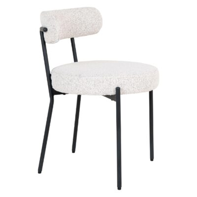 Jaro bouclé eetkamerstoelen wit afbeelding 3