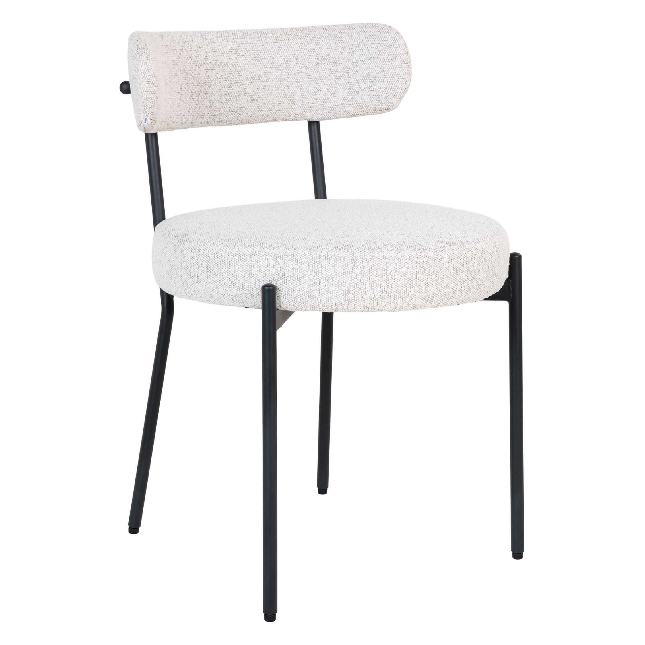 Jaro bouclé eetkamerstoelen wit afbeelding 1