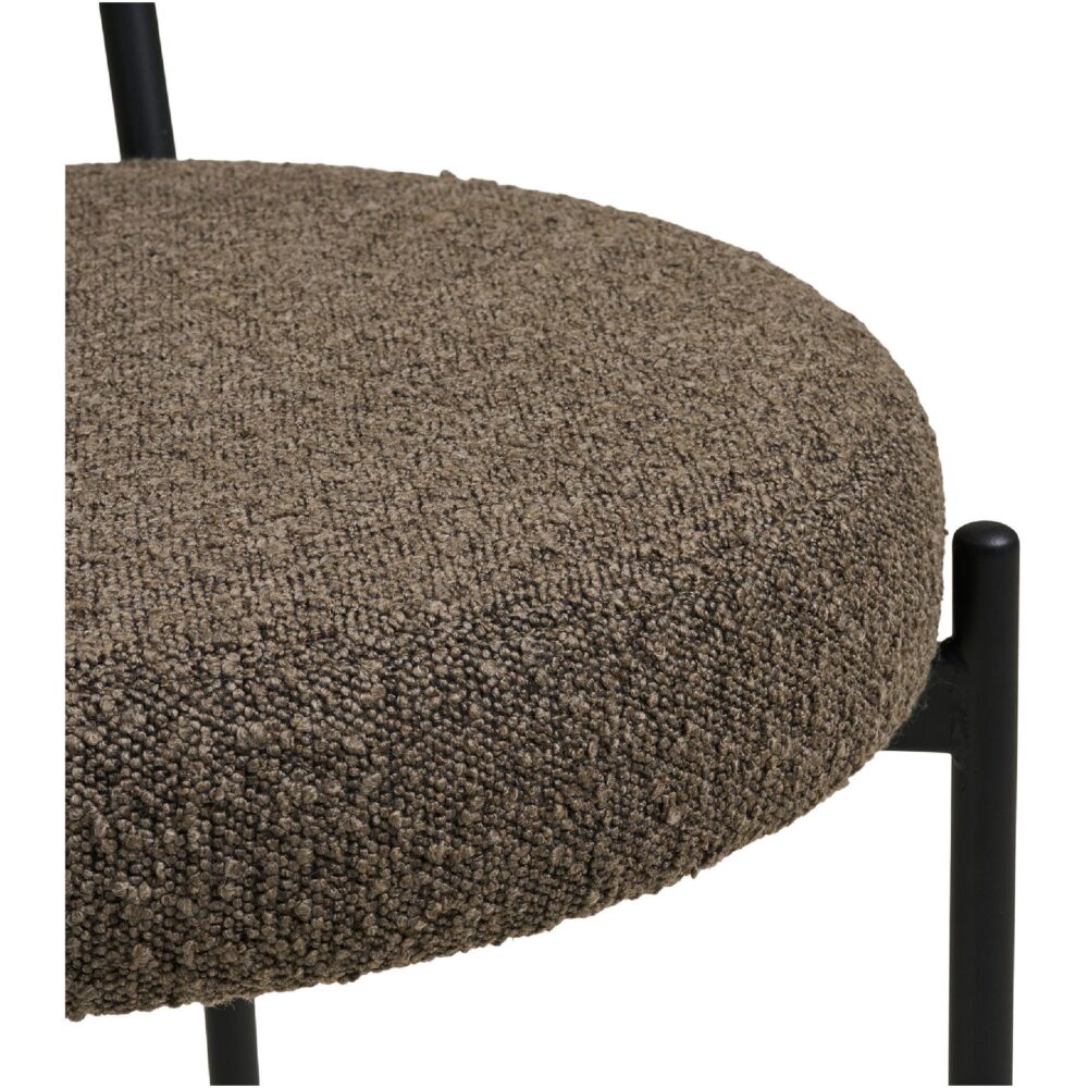 bruine bouclé eetkamerstoel Jaro set van 2 afbeelding 5