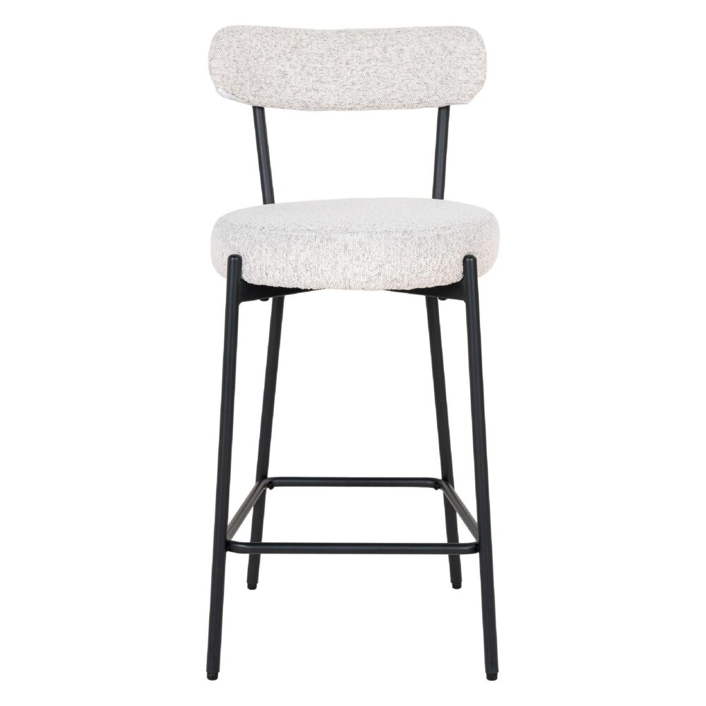 witte bouclé barkruk Jaro afbeelding 2