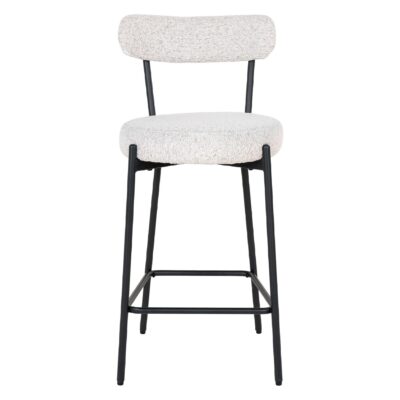 witte bouclé barkruk Jaro afbeelding 2