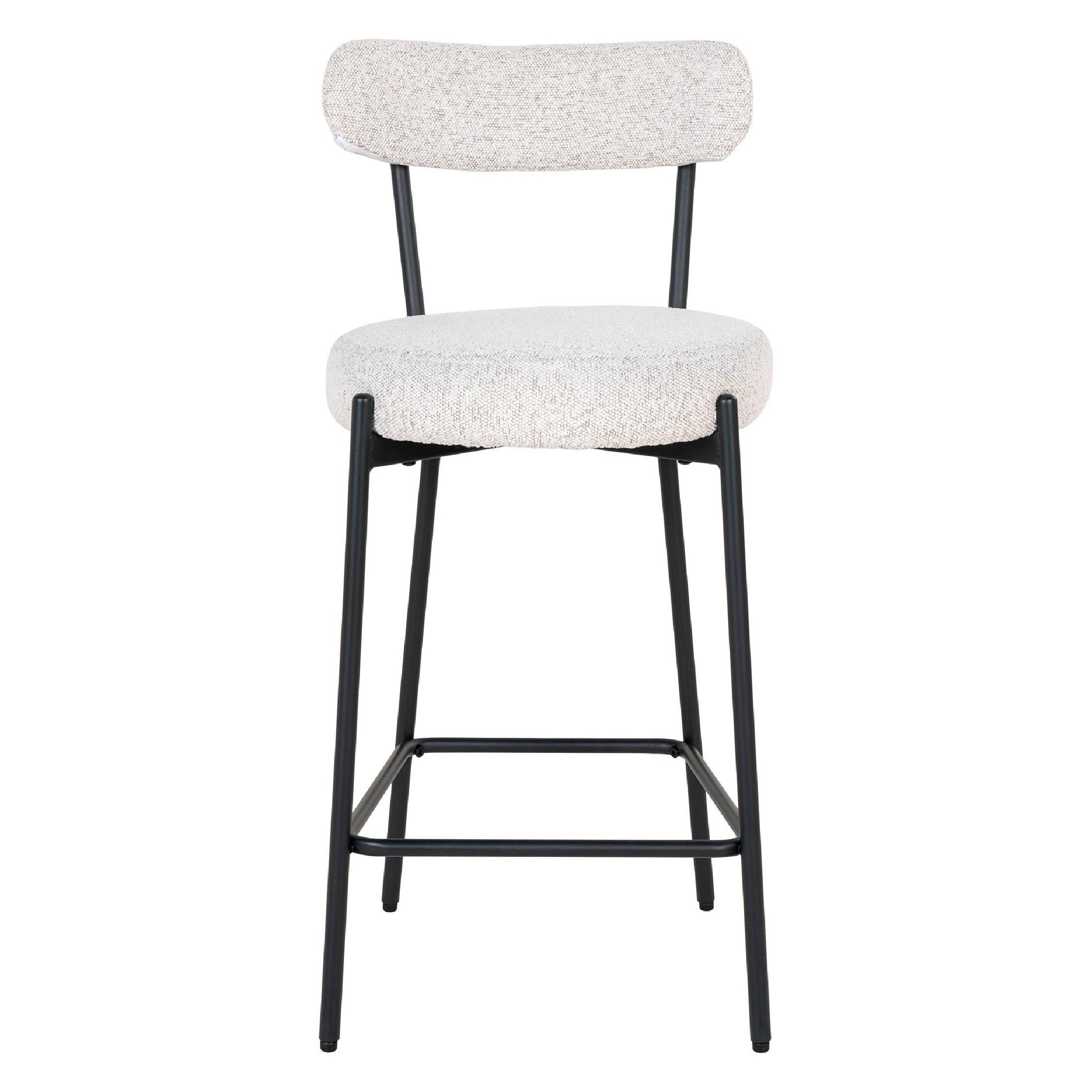 witte bouclé barkruk Jaro afbeelding 2