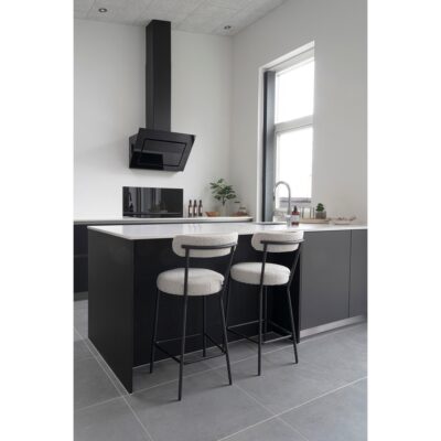 witte bouclé barkruk Jaro afbeelding 7