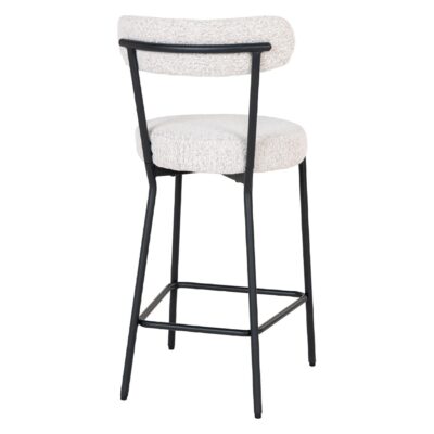 witte bouclé barkruk Jaro afbeelding 4