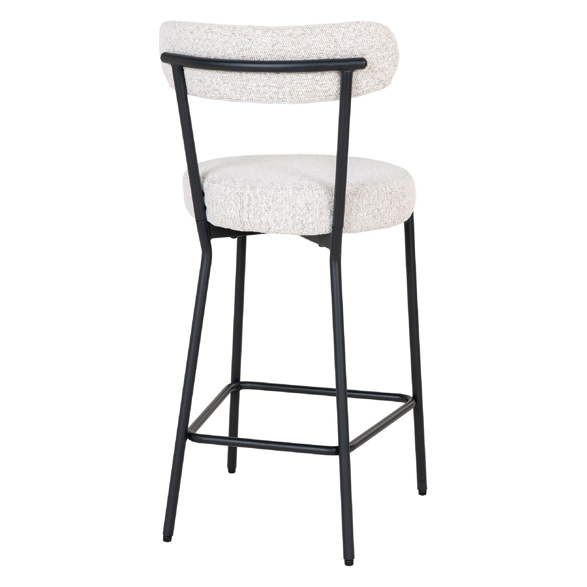 witte bouclé barkruk Jaro afbeelding 4