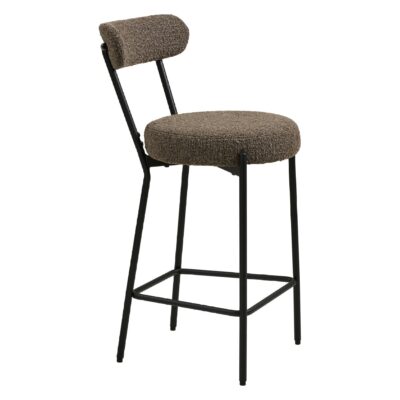 bruine bouclé barkruk Jaro 65 cm afbeelding 3