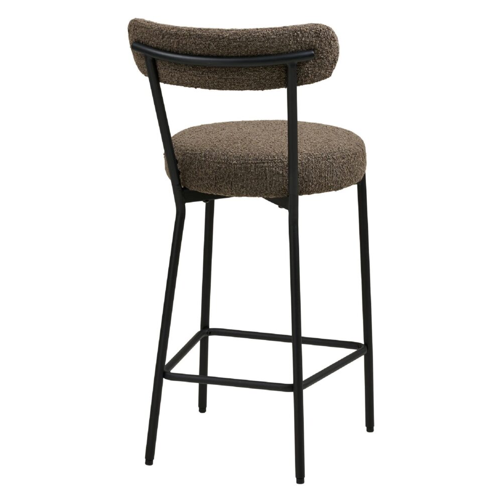 bruine bouclé barkruk Jaro 65 cm afbeelding 4