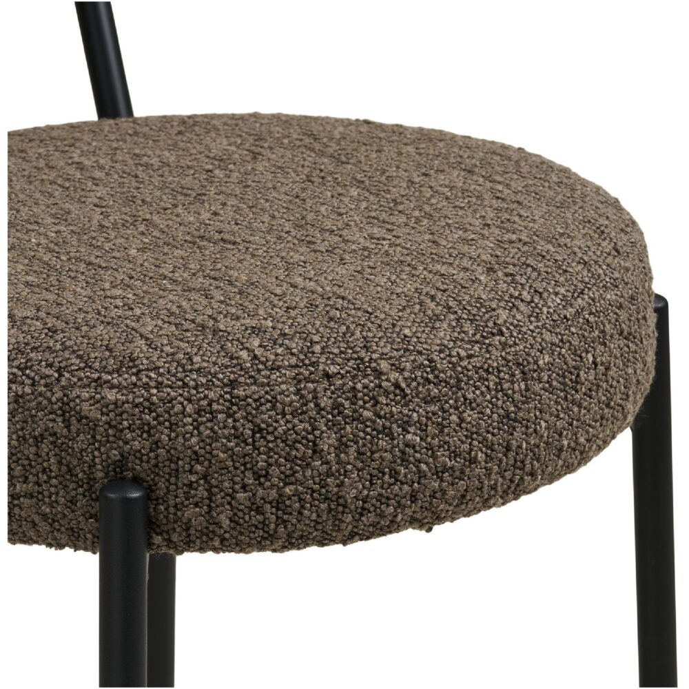 bruine bouclé barkruk Jaro 65 cm afbeelding 5