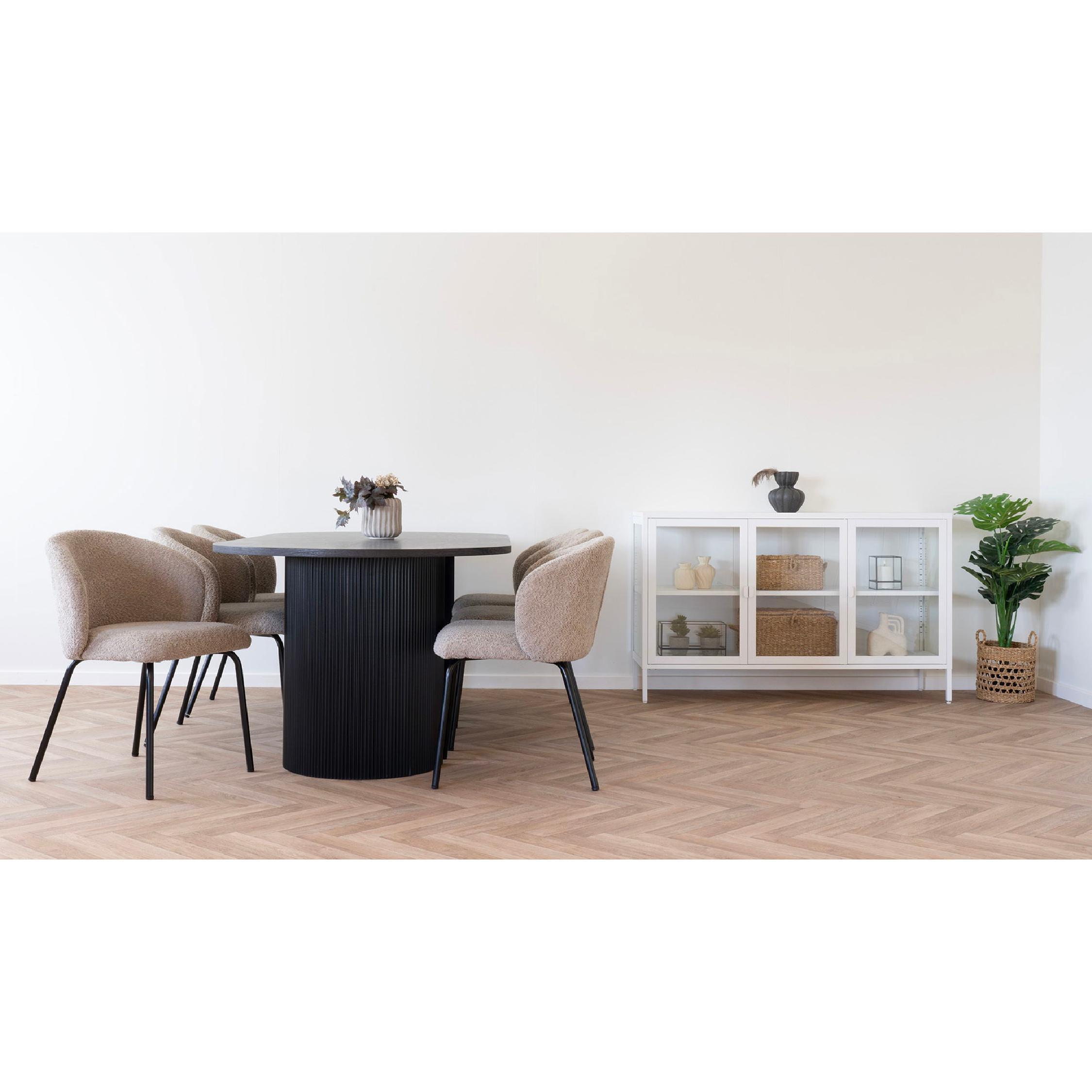 beige bouclé eetkamerstoelen set van 2 afbeelding 11