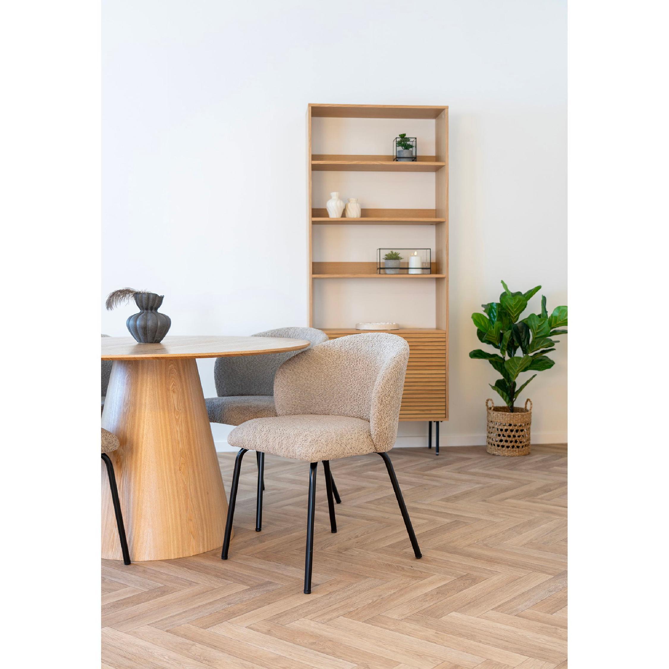 beige bouclé eetkamerstoelen set van 2 afbeelding 12