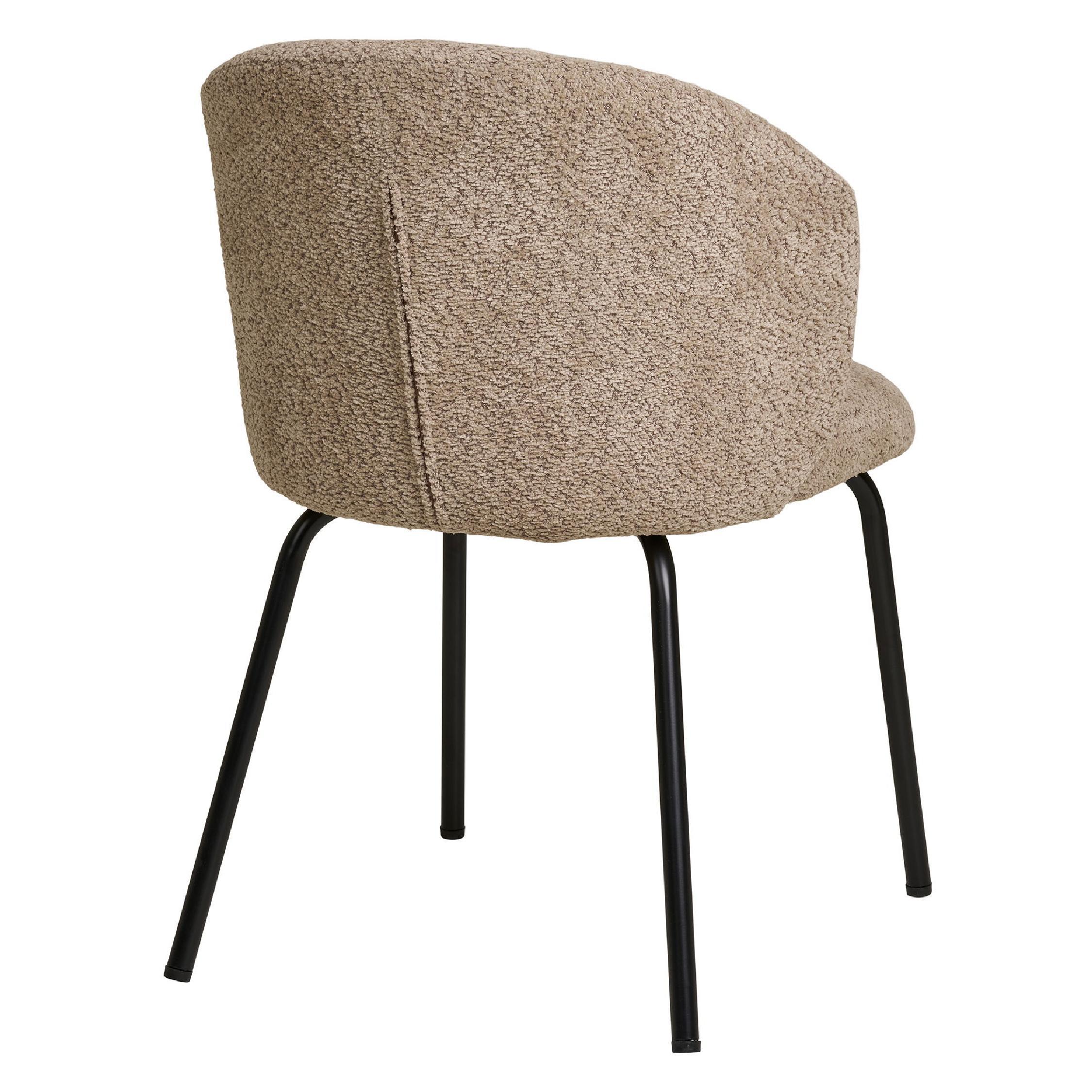 beige bouclé eetkamerstoelen set van 2 afbeelding 4