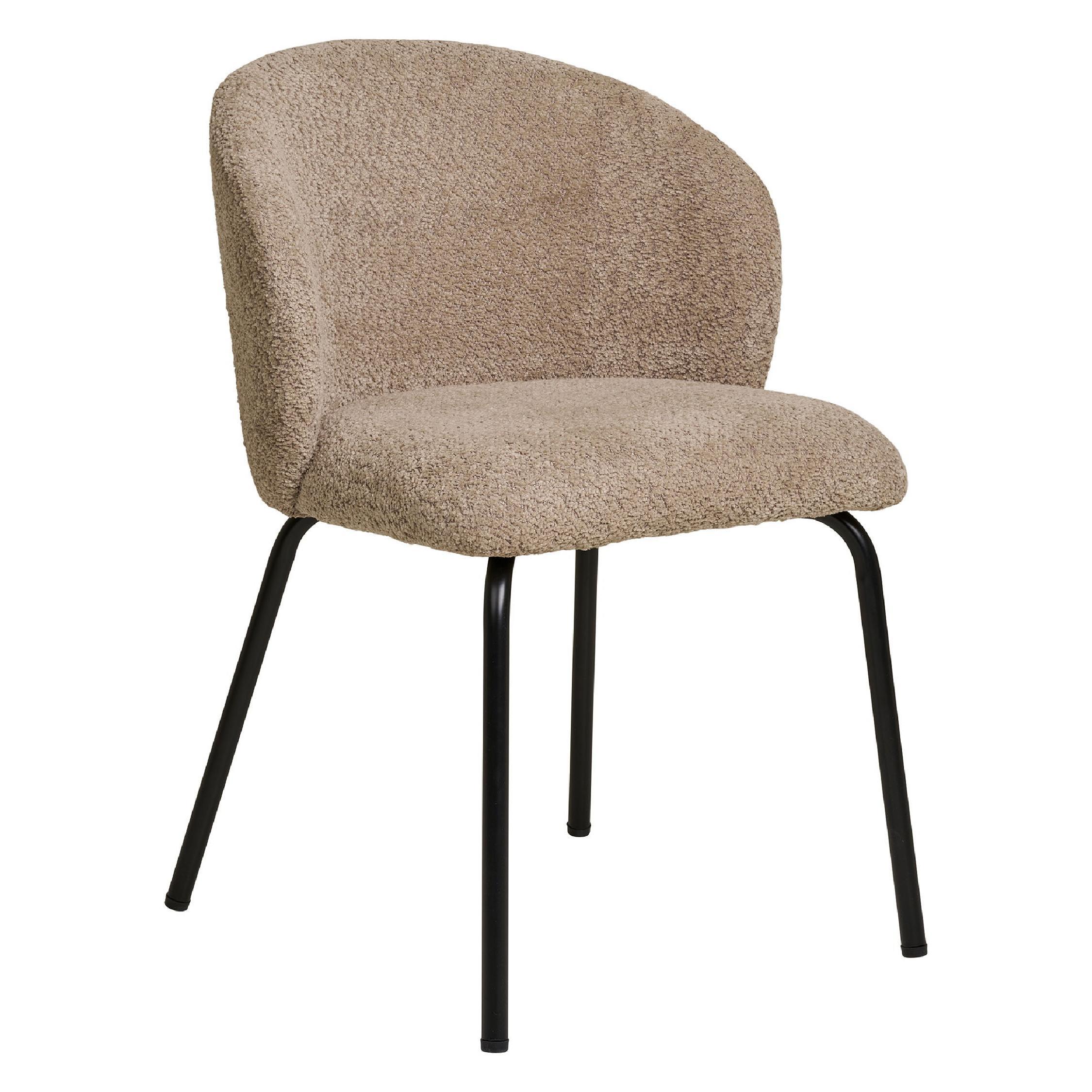 beige bouclé eetkamerstoelen set van 2 afbeelding 1