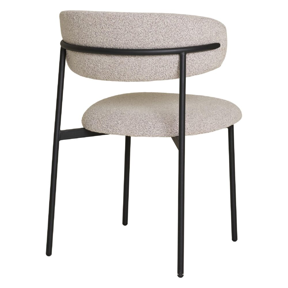 Lior bouclé eetkamerstoelen sand afbeelding 4