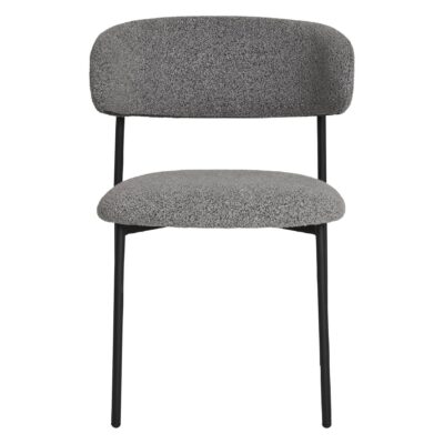 Lior bouclé eetkamerstoelen lichtgrijs set van 2 afbeelding 2