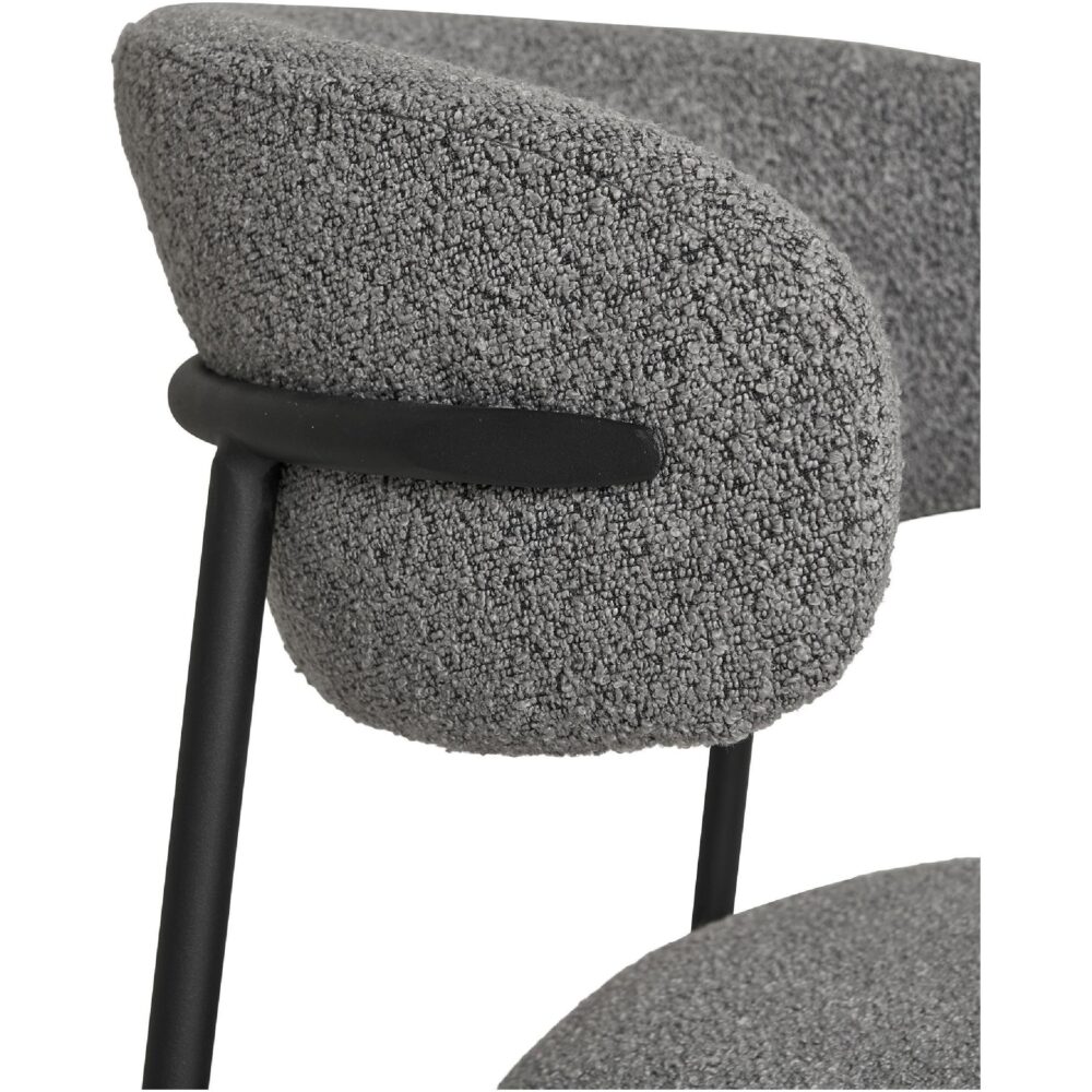 Lior bouclé eetkamerstoelen lichtgrijs set van 2 afbeelding 5