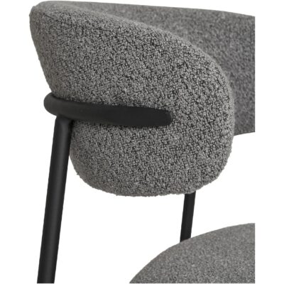 Lior bouclé eetkamerstoelen lichtgrijs set van 2 afbeelding 5