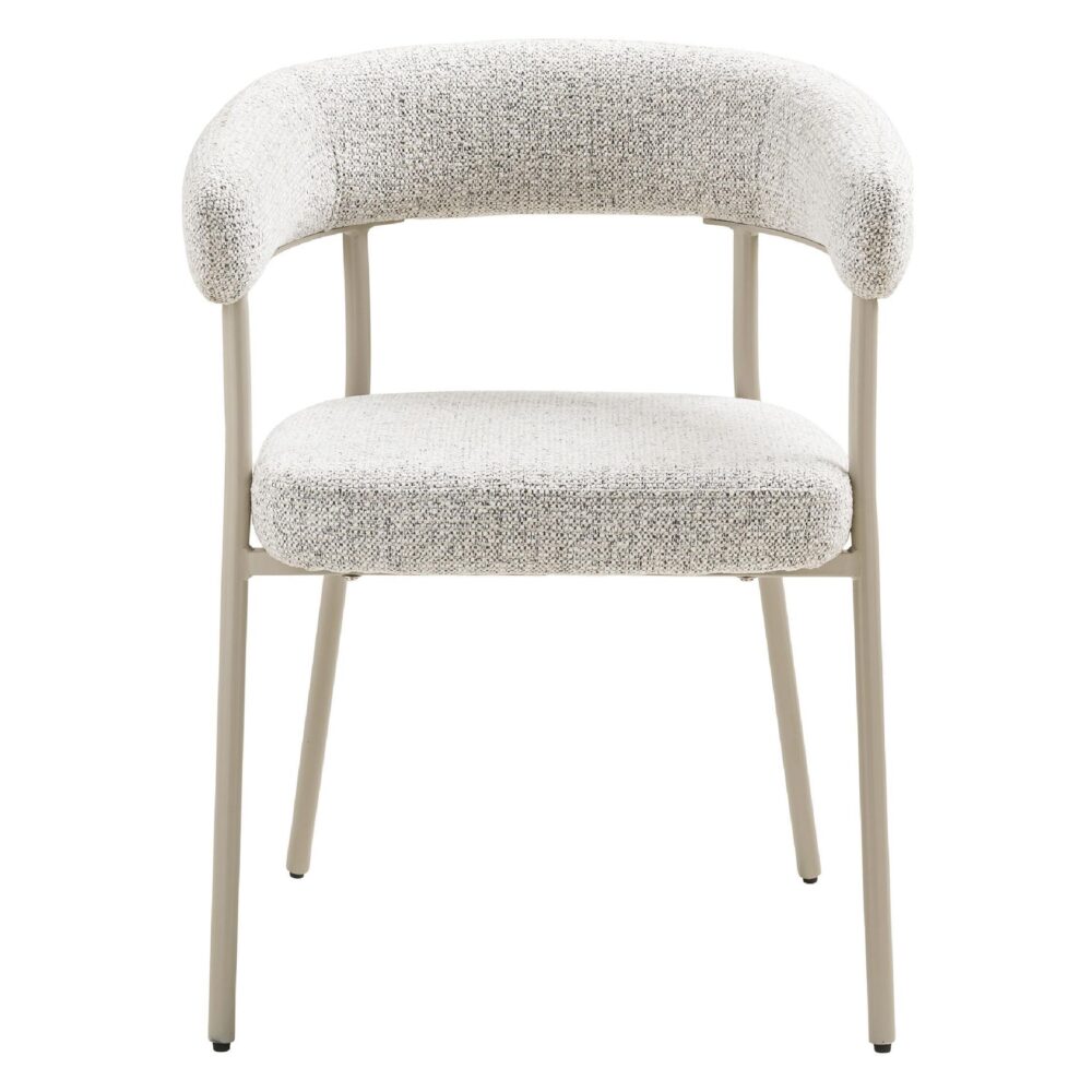 Lena eetkamerstoelen set van 2 stof sand grijs afbeelding 2