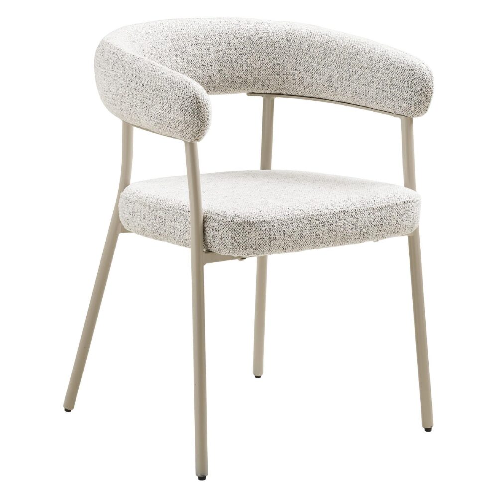 Lena eetkamerstoelen set van 2 stof sand grijs afbeelding 1