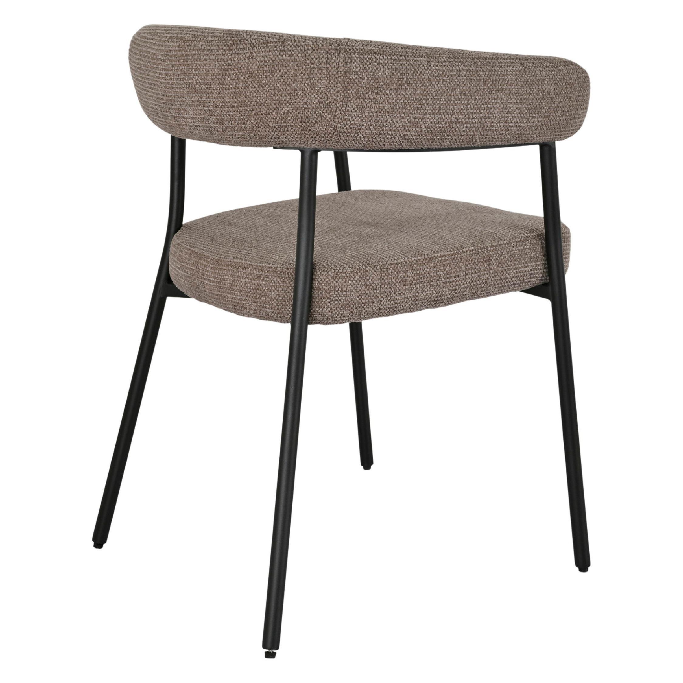 eetkamerstoel Lena set van 2 bruin met zwarte poten afbeelding 4