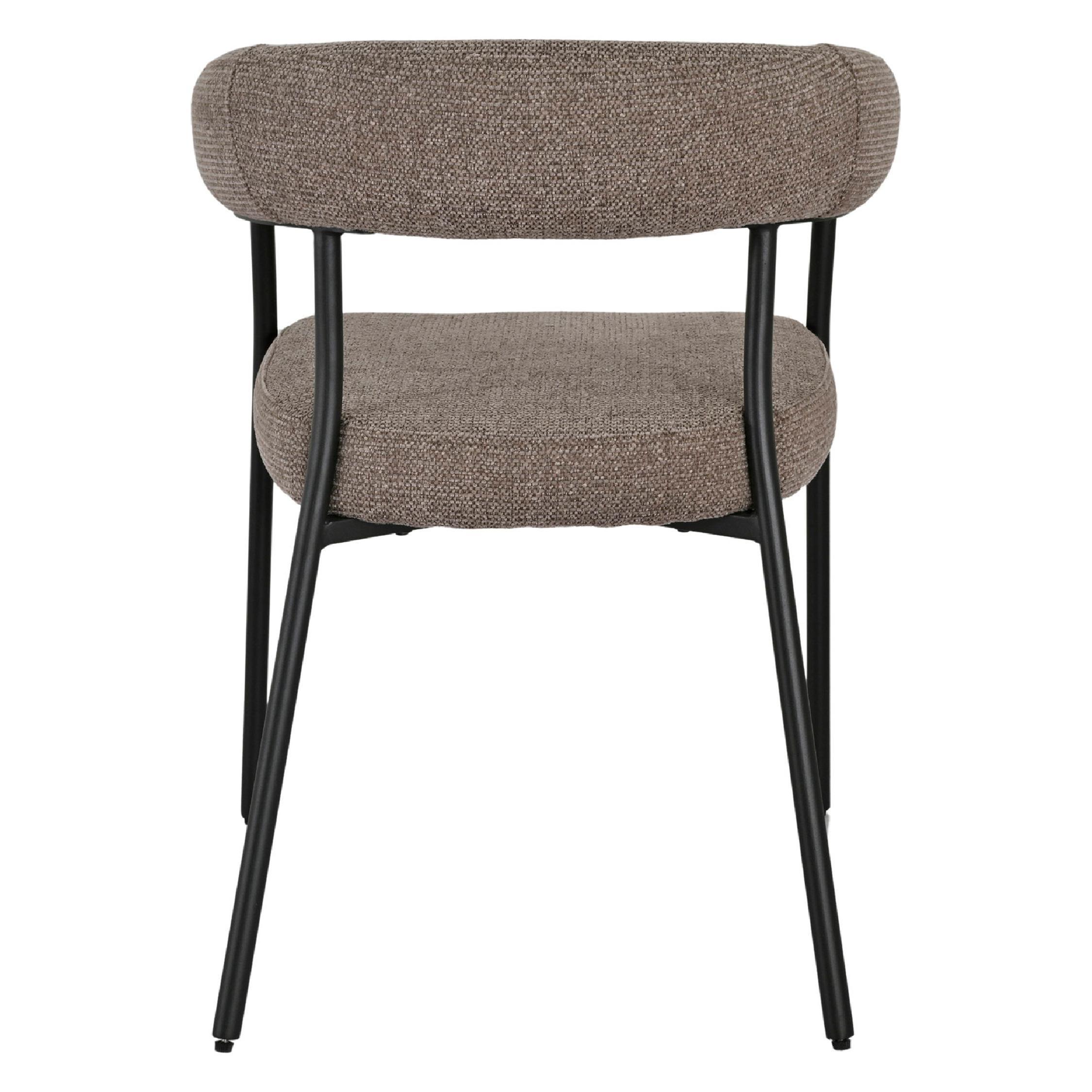 eetkamerstoel Lena set van 2 bruin met zwarte poten afbeelding 5