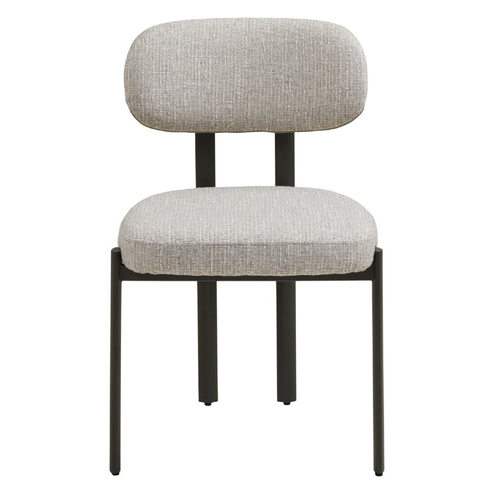 lichtgrijze gestoffeerde eetkamerstoelen set van 2 afbeelding 2