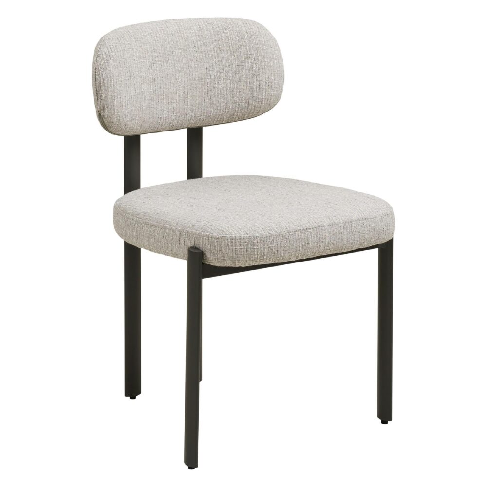 lichtgrijze gestoffeerde eetkamerstoelen set van 2 afbeelding 1