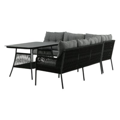 hoek loungeset tuin 6 personen zwart afbeelding 5