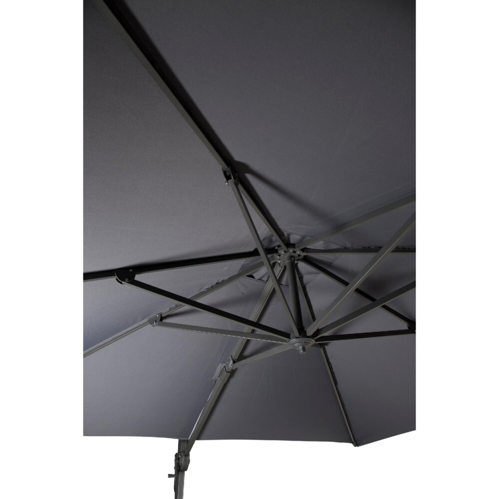 donkergrijze zweefparasol 3x3 meter afbeelding 2