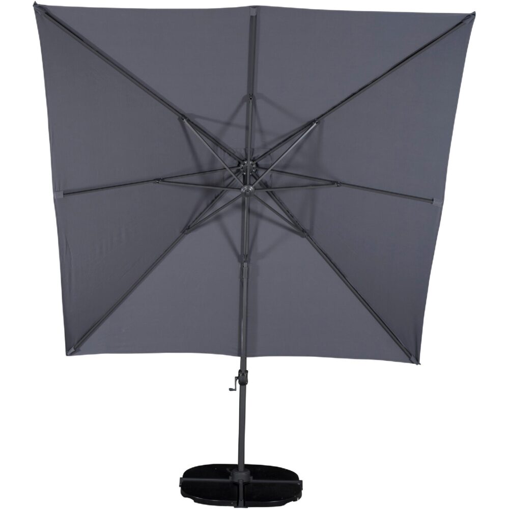 donkergrijze zweefparasol 3x3 meter afbeelding 4